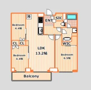 クラリティアヨコハマタンマチ【3階】の間取り