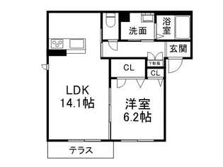 シャーメゾン太秦広隆寺【2階】の間取り