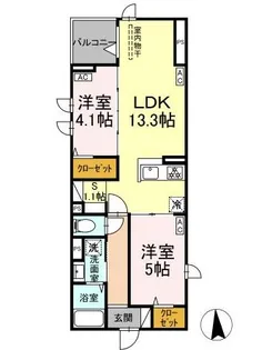 セレスティア六町II【2階】の間取り