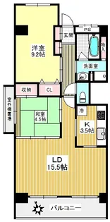 市川パークハウス A棟【5階】の間取り