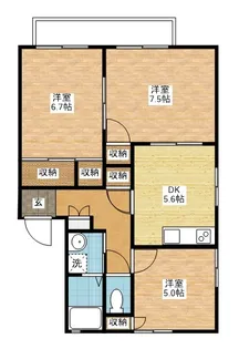 ディアス畝刈【2階】の間取り