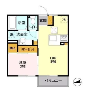 ラ・パルムドール【1階】の間取り