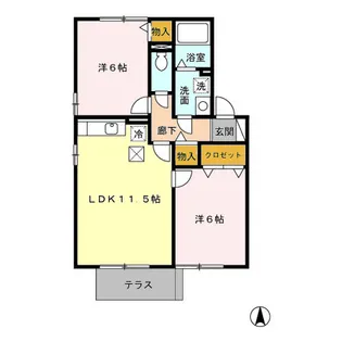 ハピネス白根 ABC【1階】の間取り