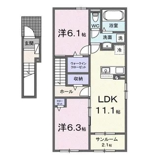 レオベール【2階】の間取り