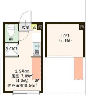 東京都中野区中野6【アパート】の間取り