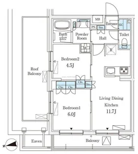 東京都新宿区若葉1【マンション】の間取り