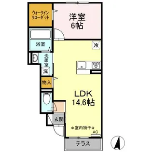 アムール フェール B棟【1階】の間取り