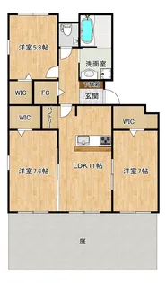 クロノス55東野【1階】の間取り