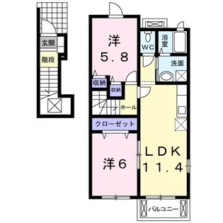 フレッサI【2階】の間取り