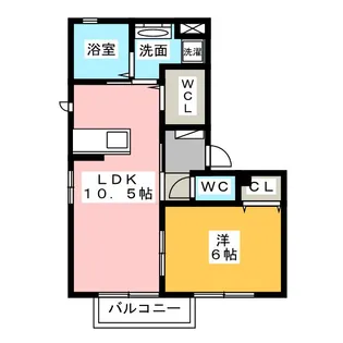クレセールゆいの杜6丁目A【2階】の間取り