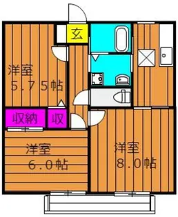 リバーサイド金光 B【1階】の間取り