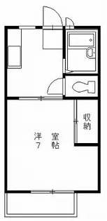 福正ハイツF(1K)【1階】の間取り