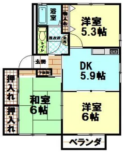 フレグランス富の原【2階】の間取り