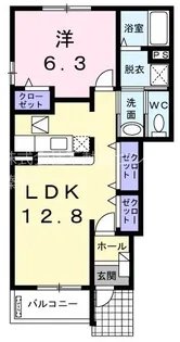 プリムベール【1階】の間取り