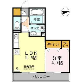 グランドソレイユ荒尾【2階】の間取り