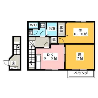 セトル・カンフォタブルB【2階】の間取り