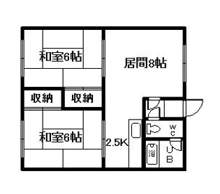 9条コーポ【1階】の間取り