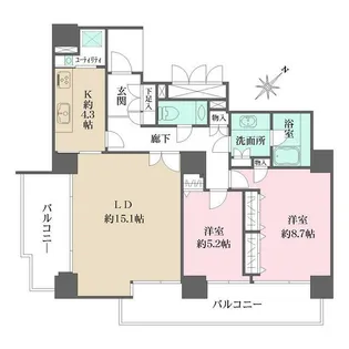 パークハウス多摩川南参番館【11階】の間取り
