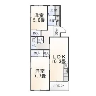 マンションアサイ【3階】の間取り