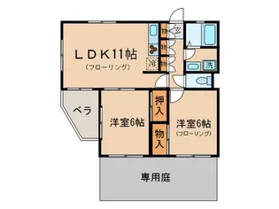 パレス今井【1階】の間取り