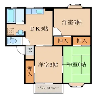 フェザン西原台【1階】の間取り