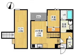 GRANDTIC 下伊福西町【2階】の間取り
