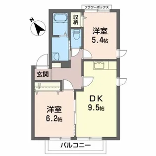 グローヴB【2階】の間取り