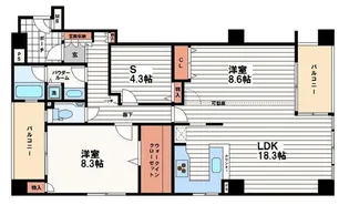 エクスコート高津【4階】の間取り