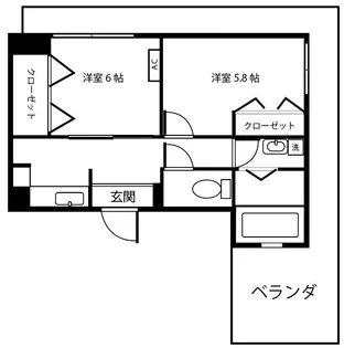 プラザ竹虎【5階】の間取り