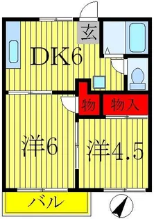 サンメモリアル【1階】の間取り