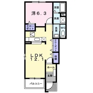 プリマ ステア B【1階】の間取り