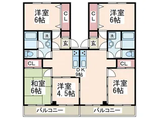 グリーンヒル藤が丘C棟【1階】の間取り