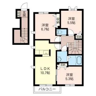 グランメゾン湘南B【2階】の間取り