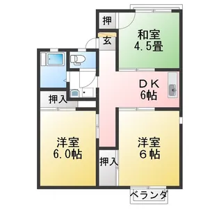 ハイツヨコヤマ【2階】の間取り