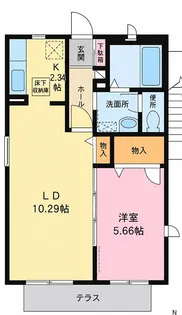 ヴィルフォーレ【1階】の間取り