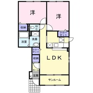 オリーブB【1階】の間取り