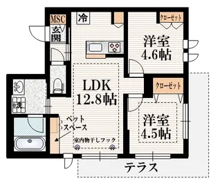 ルクステラス【1階】の間取り