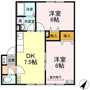 ハイセレール三好【1階】の間取り