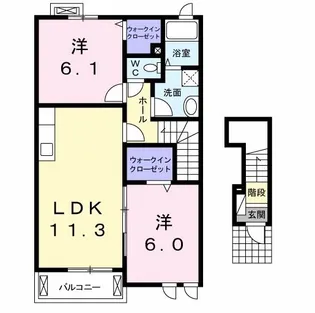 リバーサイド【2階】の間取り
