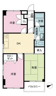 ライオンズマンション六ッ川A号棟【3階】の間取り