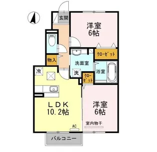 ポルト ボヌール【1階】の間取り