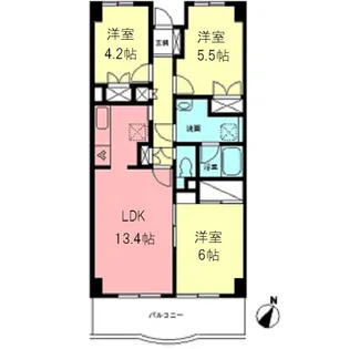 ロゼール壱番館【6階】の間取り