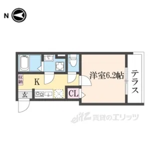 エクセルワンズ観月橋【1階】の間取り
