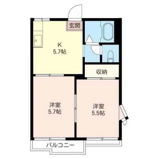 ハイツ友成A棟【2階】の間取り