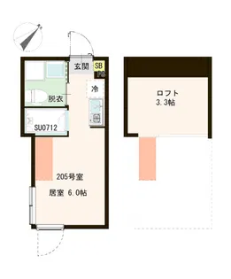 フォルトゥナ白楽【2階】の間取り