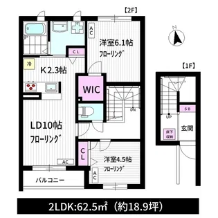 北山ヴィレッジ G【2階】の間取り