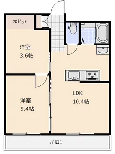 ダイヤフレア西片貝【2階】の間取り
