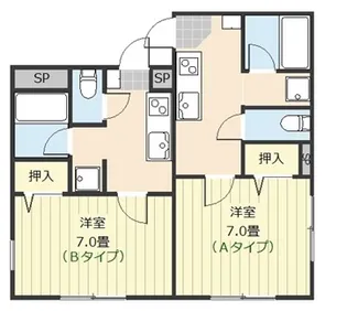 サンハイツ若松町【2階】の間取り