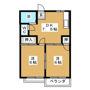 サンライズ篠原【1階】の間取り