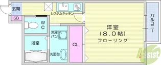 ポミエ北山【1階】の間取り